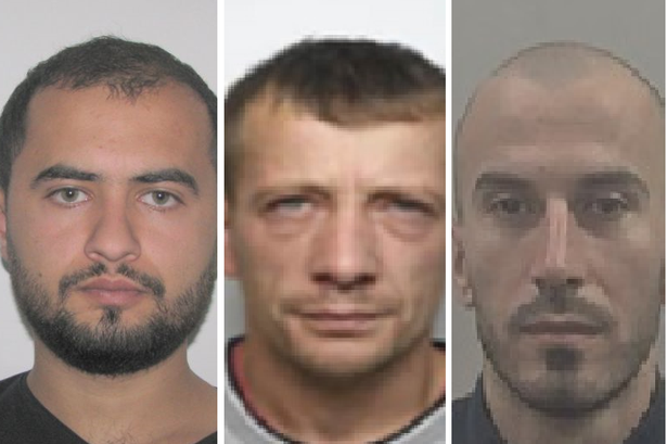 (Left to right) Eneri Demalji, Albert Hida and Ardit Hoxha are wanted by police
